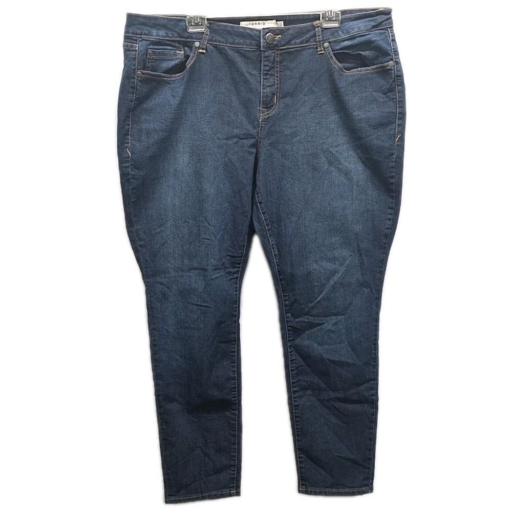 Torrid 20S Jeans Straight Leg Blue Med Wash Stretch Denim Plus Size